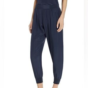 ATM • High-Rise Silk Joggers in True Navy